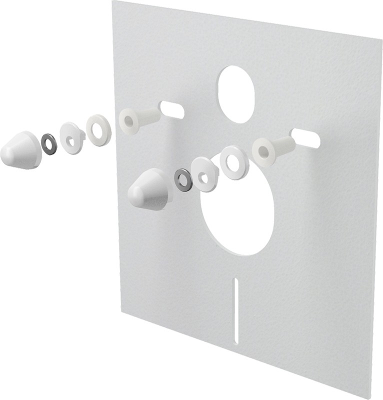 Звукоизоляционные плиты - Звукоизоляционная плита для подвесного унитаза и для биде с принадлежностями и колпачками (белыми) мод М930. для (AlcaPlast Sadromodul A101/1300H )