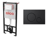 Инсталляция AlcaPlast AM101/1120-4:1 RU M578-0001 для унитаза сет 4в1 с панелью смыва черная
