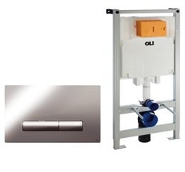 Комплект инсталляции OLI 80 (0500/1150/0120)мм, для унитаза + Панель слива GLAM хром глянец