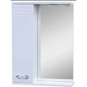 Зеркало со шкафчиком Emmy Рио 60x70 с подсветкой белый