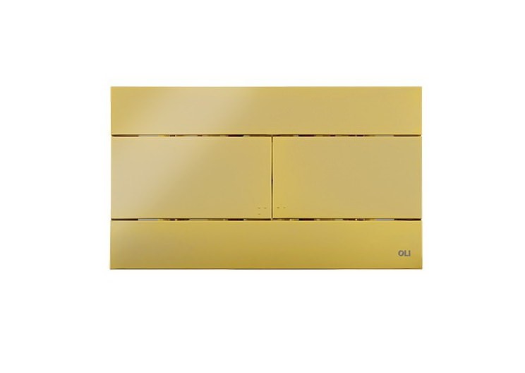 Панели смыва механические - Панель смыва OLI SLIM, для унитаза, пластик, золотой для (OLI 80 (0580/0419/0080)мм)